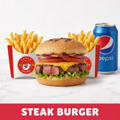 Tender Gourmet Steak Burger at Cheam Peri Peri